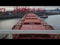 Bulk Carrier sailing from Liverpool Docks stern-first