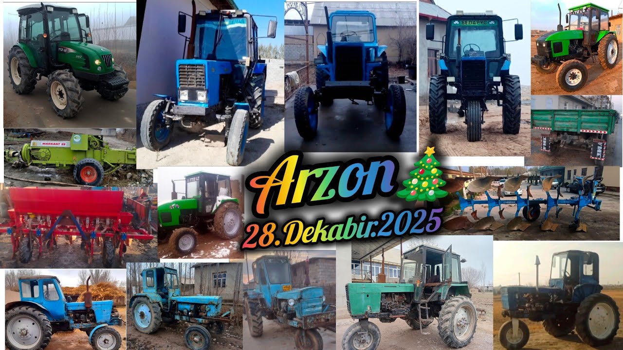 Arzon Traktor 28.Dekabir.2025 Mtz Ttz Ls U62 T28 T40 Puluk Limkent Claas 55 Seyelka Presepi Teleshka