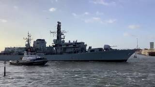 HMS Kent returns home to Portsmouth after 5 months deployed in the Gulf