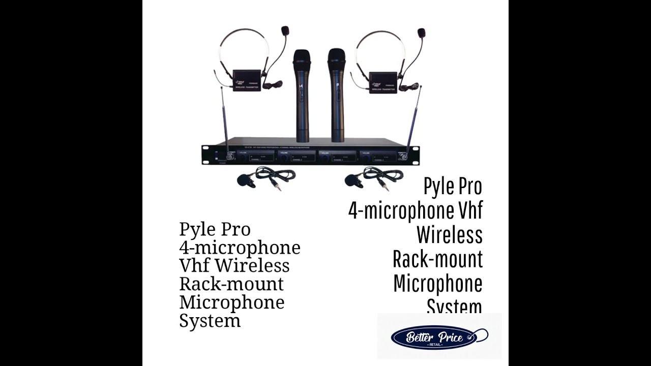 Pyle Pro 4-microphone Vhf Wireless Rack-mount Microphone System