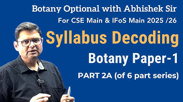 Botany Optional Paper-1 Syllabus Decoding | Botany Optional Strategy for UPSC with Abhishek Sir