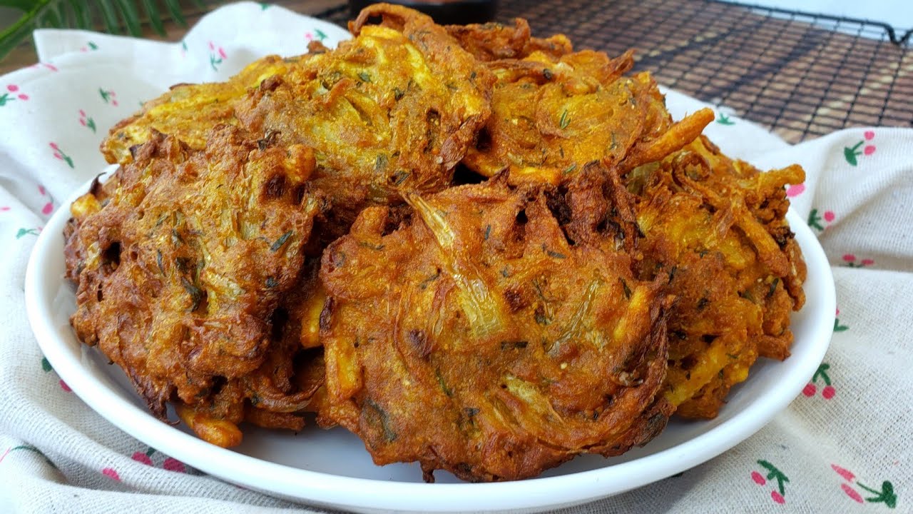 الباكورة الهندية بالبصل والبطاطس مقرمشة وطعمها رهيييب جدآ👌