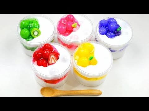 【ASMR】Fruits Yoghurt Slime フルーツヨーグルトスライム【音フェチ】