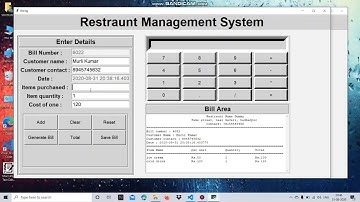 Restaurant Management System - Python Tkinter Project in Hindi