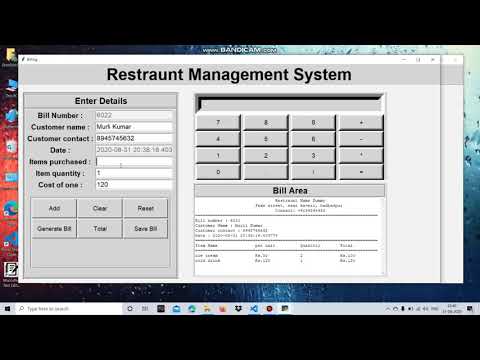 Restaurant Management System - Python Tkinter Project in Hindi