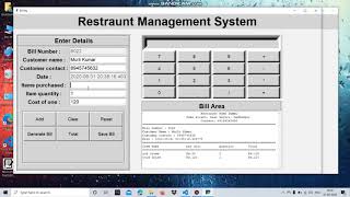 Restaurant Management System - Python Tkinter Project in Hindi