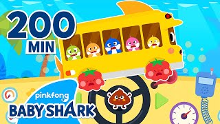 [3 HOUR] Baby Shark's Wheels on the Bus | +Compilation | Story for Kids | Baby Shark Official