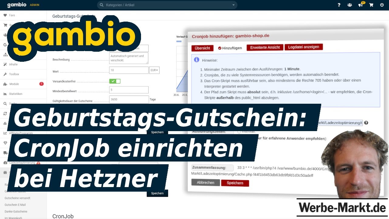 New Gambio Geburtstags-Gutschein: CronJob einrichten bei Hetzner (konsoleH)
