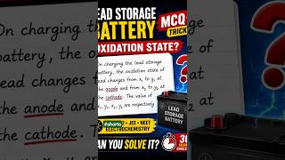 #jee Lead Storage BATTERY Oxidation State Question | Electrochemistry MCQ TRICK ⚡🔋