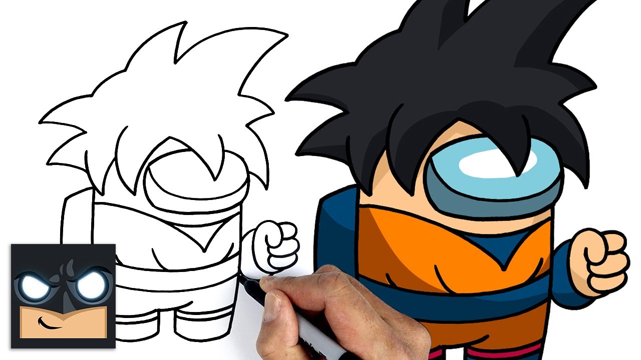 How To Draw Among Us | Goku Crewmate || Step by Step Drawing Tutorial