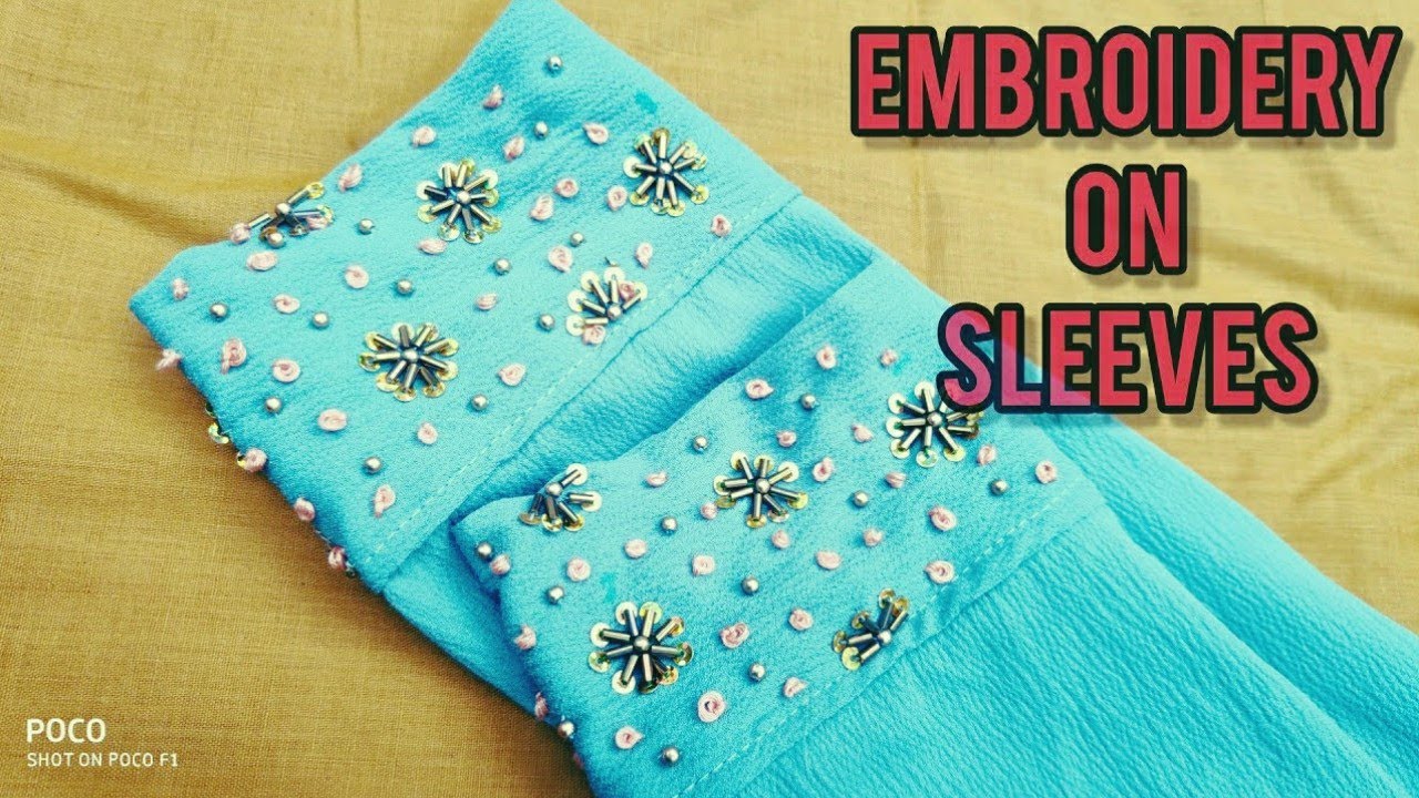 Hand Embroidery On Churidar Sleeves YouTube