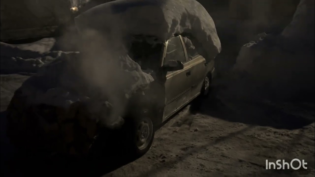 Вытаскиваю accent со снежного завала 