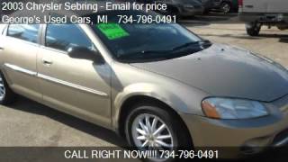 Sports Performance 2003 Chrysler Sebring LXi Sedan - for sale in Brownstown, MI