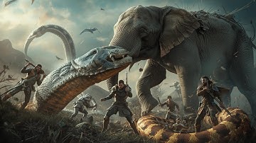 Part 2 Brave Heroes Save Poor Elephant From Deadly Giant Mutant Python
