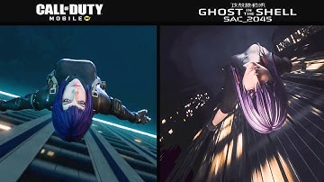 MAJOR MOTOKO ICONIC FREE FALL COMPARISON IN GHOST IN THE SHELL SAC_2045 vs COD MOBILE!