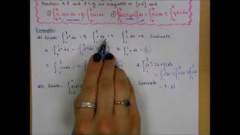 AP Calc AB 6.4 Properties of Definite Integrals