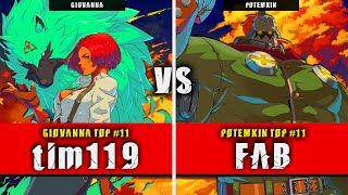 GGST | tim119 (Giovanna) VS FAB (Potemkin) | Guilty Gear Strive High level gameplay