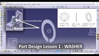 Famous Washer 3D Part Design CATIA V5 Basic Tutorial  (Drawing Sketch and Extrude or Pad Features) Net Worth