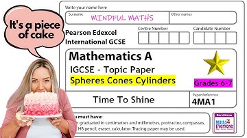 Spheres Cones Cylinders 2  - GCSE Mathematics Exam Questions