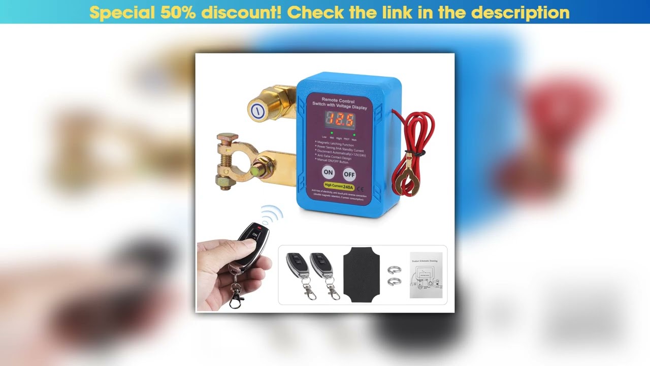 Flash Sale For Car Truck RV 1 Set Car Kill Switch Anti-Theft Remote Battery Disconnect Switch 12v 2