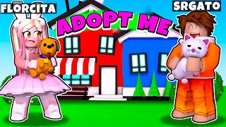 ¡MI PRIMER BEBE GATO ADOPTADO EN ROBLOX! 🐶 🐱 | SRGATO X FLOR SON PAPÁS EN ADOPT ME