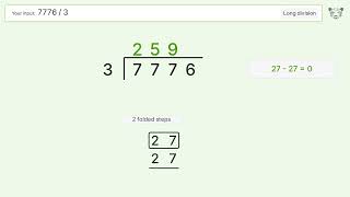 Long Division Problem 7776/3: Step-by-Step Video Solution
