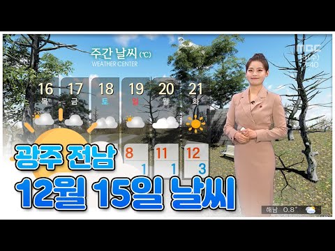 광주, 전남 <strong>오늘의날씨</strong>[뉴스투데이 2021.12.15]