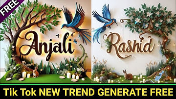 How To Create Ai Trending Name Dp with Artificial Leaves , Bird , And Frame | Bing Ai | #meta