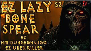 S3 LAZY Bone Spear ! Build Guide Diablo 4 Necromancer