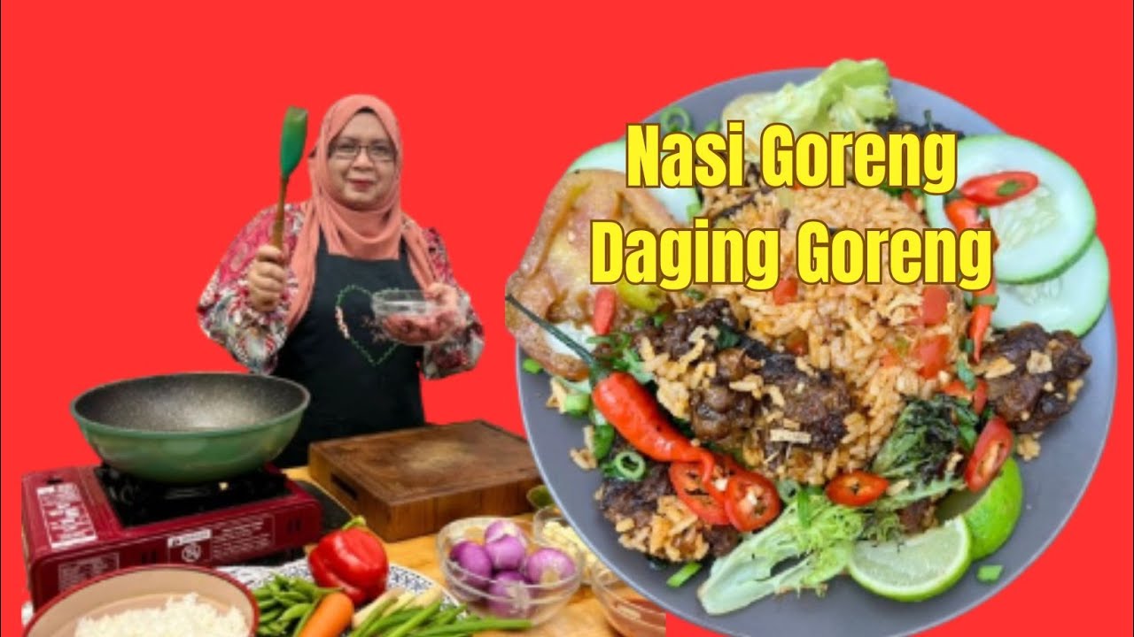 Nasi Goreng Daging Goreng | Resepi Nasi Goreng Daging Simple & Sedap | Beef Fried Rice Recipe |