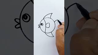 Draw a 🐠 Fish from Circle #shorts #fish