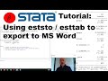 Using eststo and esttab to export to Word/Excel in Stata ...