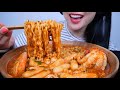 CHEESY MINI RICE CAKE SPICY NOODLE WITH LOBSTER TAIL ASMR EATING SOUNDS NO TALKING SAS ASMR 