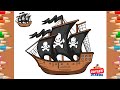 How to Draw a Pirate Ship | Pirate Stuff Drawing