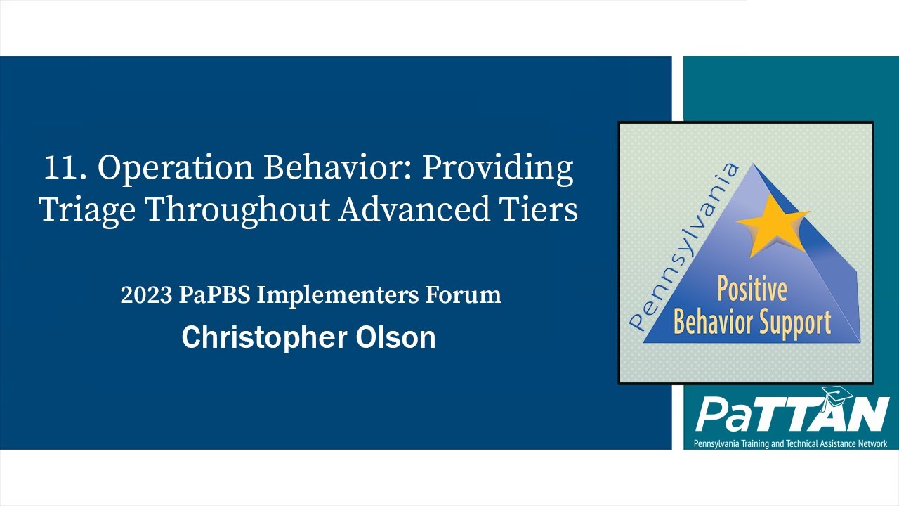 11. Operation Behavior: Providing Triage Throughout Advanced Tiers ...