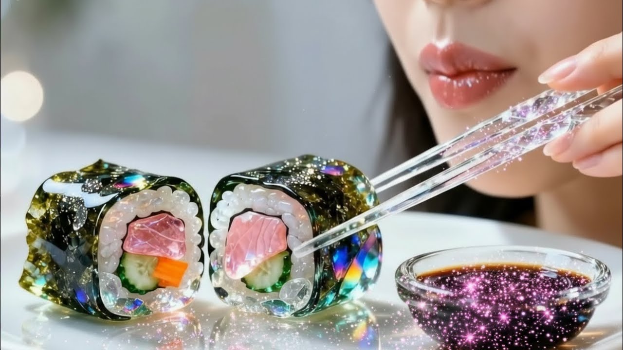 Making an incredibly tempting bluefin tuna sushi roll… but it’s made entirely of GLASS? 🐟 🍣 ✨ 😲 🤤