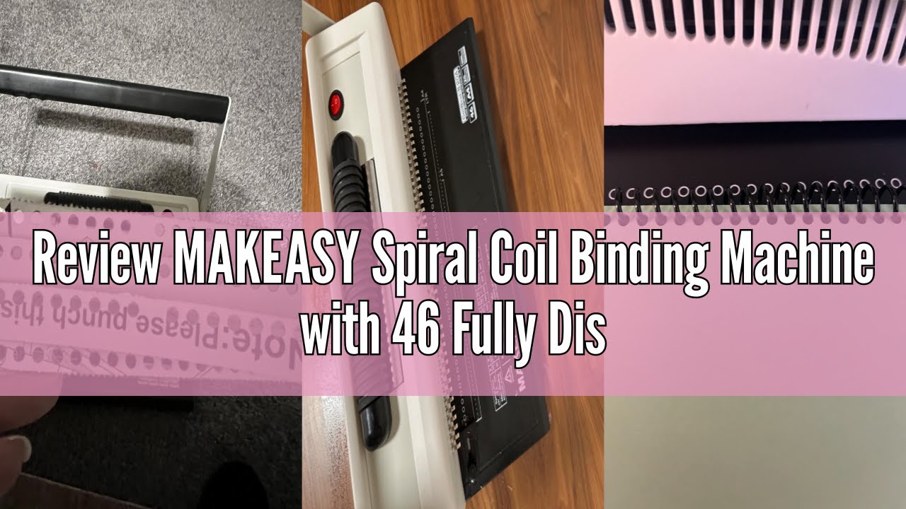 Review MAKEASY Spiral Coil Binding Machine with 46 Fully Disengaging Pins - Electric Coil Inserter -