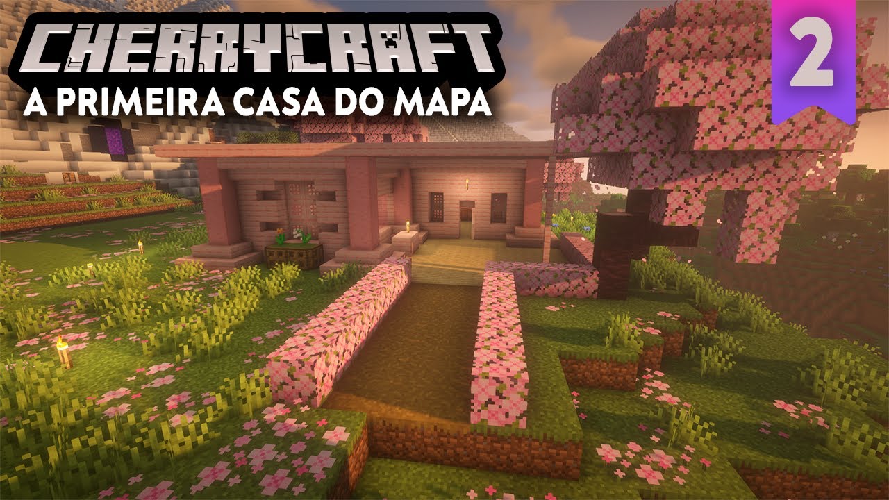 COMO CONSTRUIR UMA CASA COM MADEIRA DE CEREJEIRA - Minecraft
