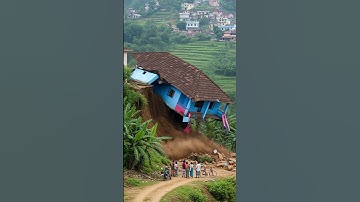 Deadly Landslide Caught on Camera 🚨 #landslide #disaster  #shortvideo