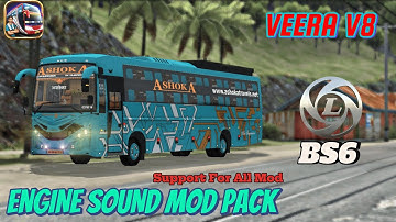 BUSSID V4.3.4 Veera V8 Ashoka Travels Ashok Leyland bs6 ENGINE SOUND MOD PACK SUPPORT FOR ALL MOD