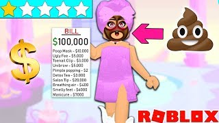 I Went To The WORST REVIEWED SPA And Got SCAMMED $100,000... Roblox Worst Reviewed Spa In Bloxburg