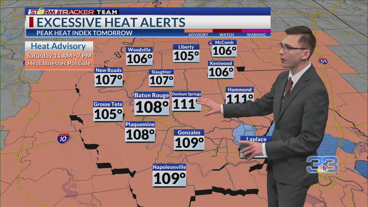 Baton Rouge weather forecast – 7/12/24: Heat advisory to begin the weekend with storm chances