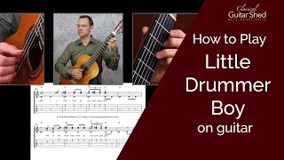 Thumbnail for How to Play Little Drummer Boy on Guitar! Christmas Song tutorial with Free PDF book