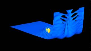 DamBreak flow over a sphere