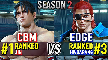 T8 🔥 CBM (#1 Ranked Jin) vs EDGE (#3 Ranked Hwoarang) 🔥 Tekken 8 High Level Gameplay