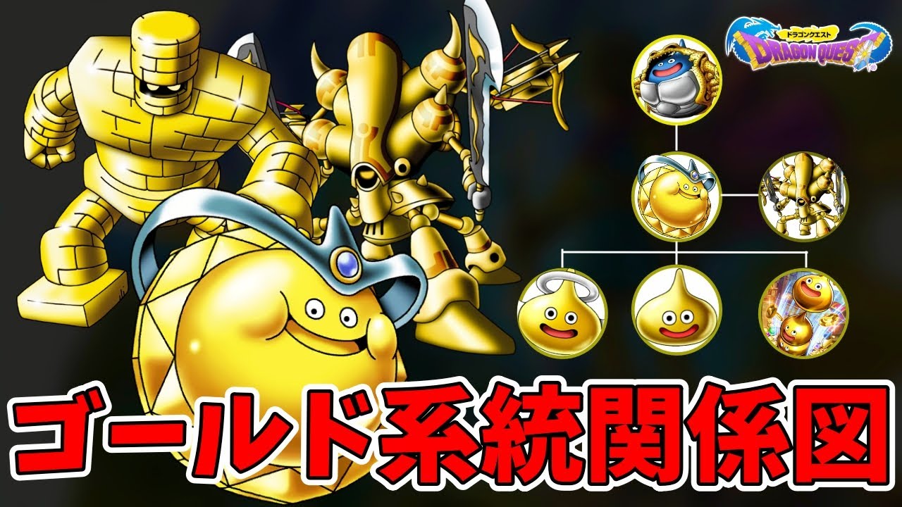 【ドラクエ】世界一わかりやすく黄金系統の魔物を関係図を用いて解説！【ゆっくり解説】