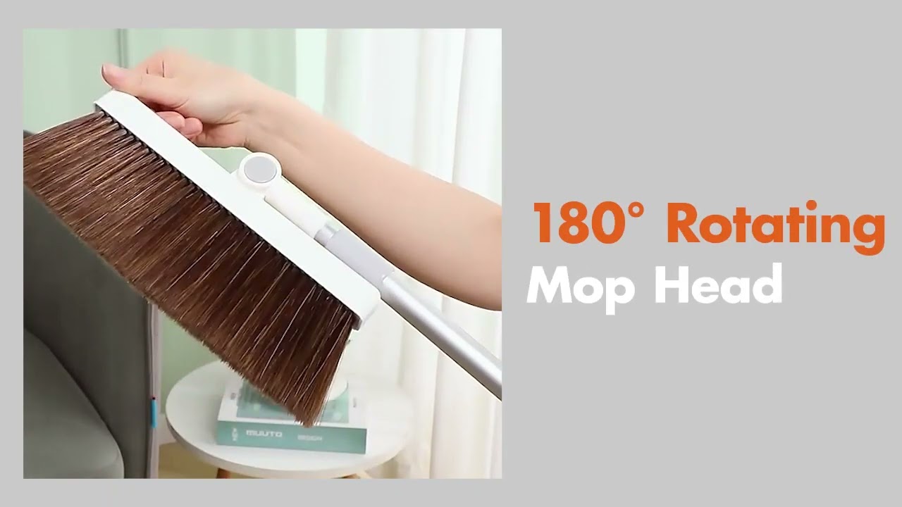 Joybos® Broom and Windproof Dustpan with Adjustable Handle