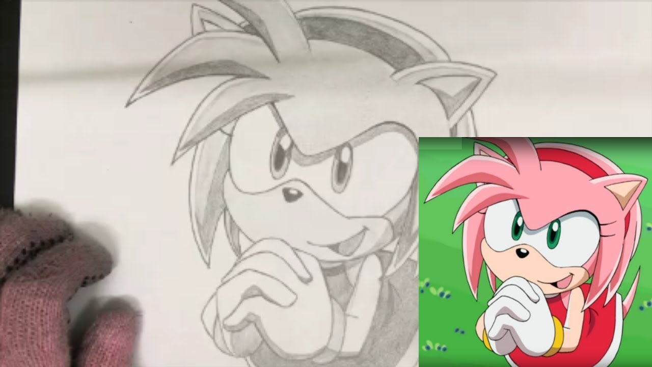 Drawing Amy Rose Sonic X 手描き ソニックx エミー ローズ Youtube