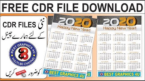 Free Download Calendar 2020 Complete Design .Cdr File for All Version - Best Graphics 4U