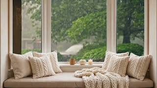 Fall Rain Window 4K | Rainy Day Through Cottage Window + Rain Sounds | TV Art screenshot 3